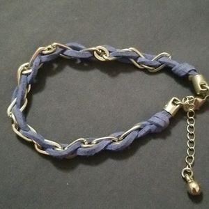 Silver & leather bracelet
